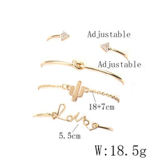 Triangle Knot LOVE Bracelet Set