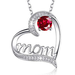 Mom’s Heart of Love Zirconia Necklace