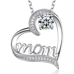 Mom’s Heart of Love Zirconia Necklace