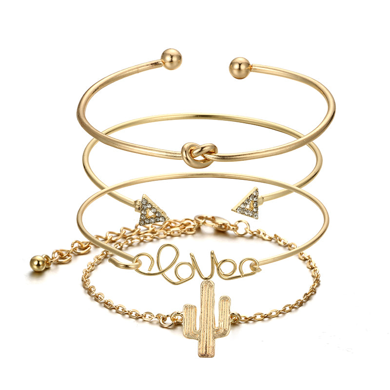 Triangle Knot LOVE Bracelet Set