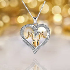 Sterling Silver Heart MOM Pendant