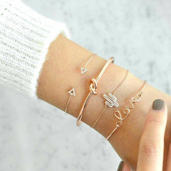 Triangle Knot LOVE Bracelet Set