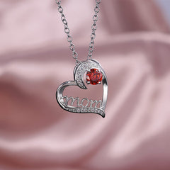 Mom’s Heart of Love Zirconia Necklace